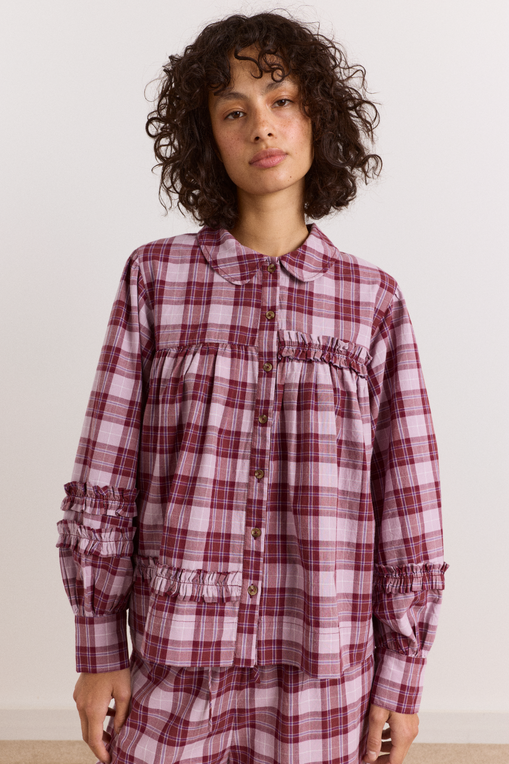 Elio Pyjama Set - Berry Lilac Check