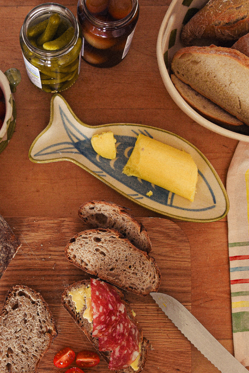hand painted fish shaped plate