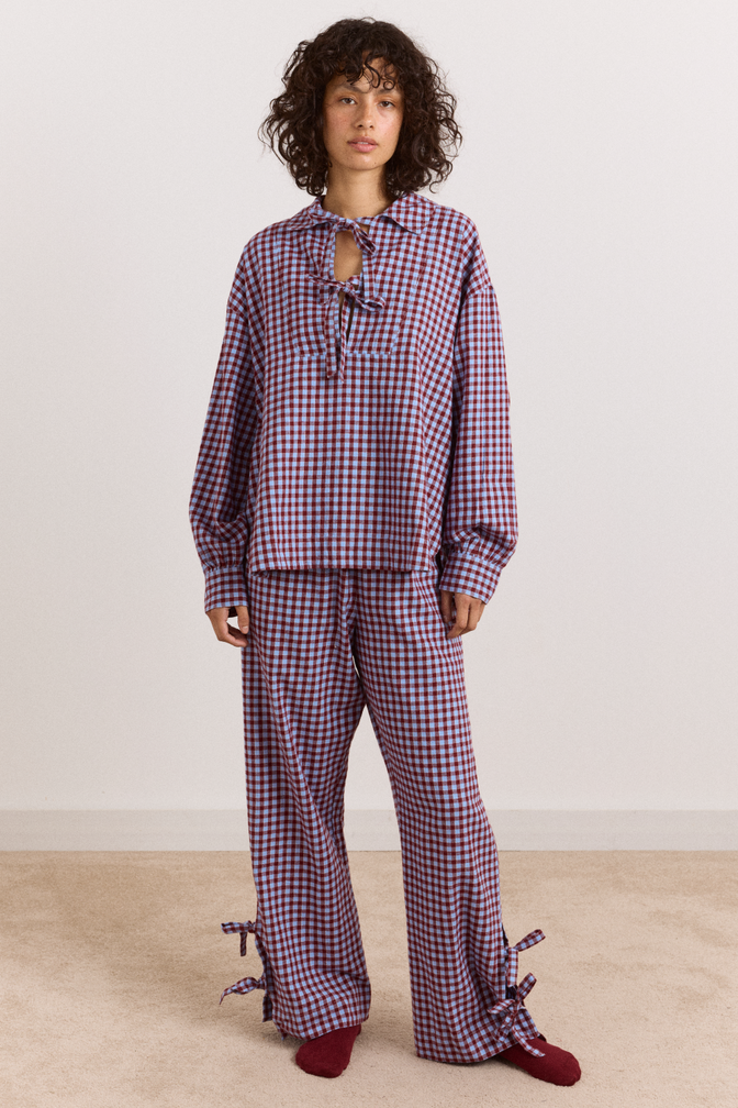 Floki Flannel Pyjama Set - Red & Blue Gingham