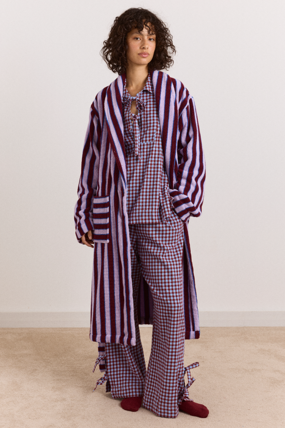 Floki Flannel Pyjama Set - Red & Blue Gingham