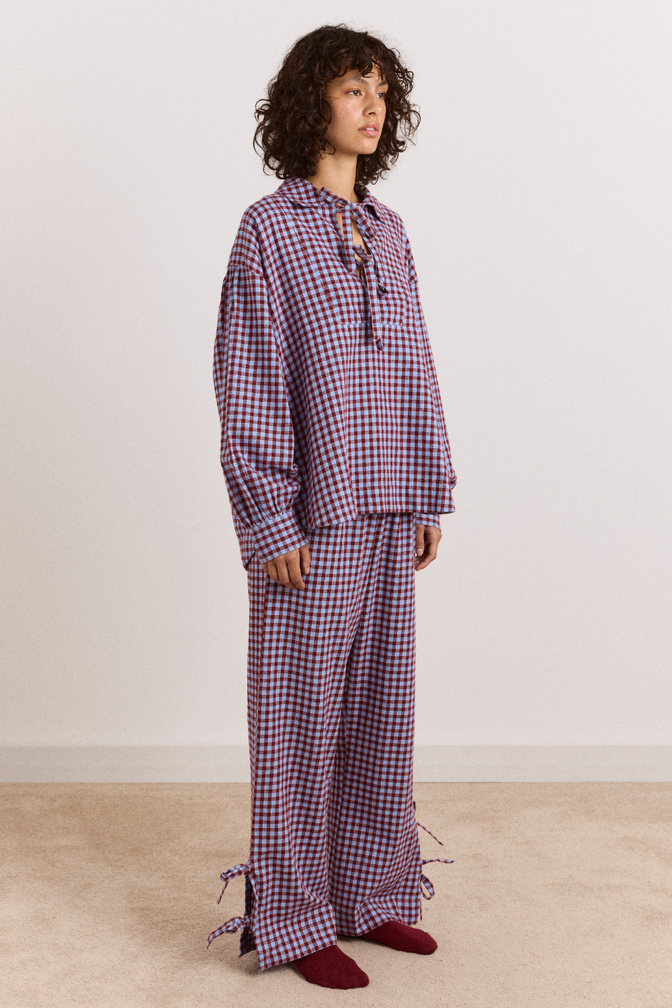Floki Flannel Pyjama Set - Red & Blue Gingham