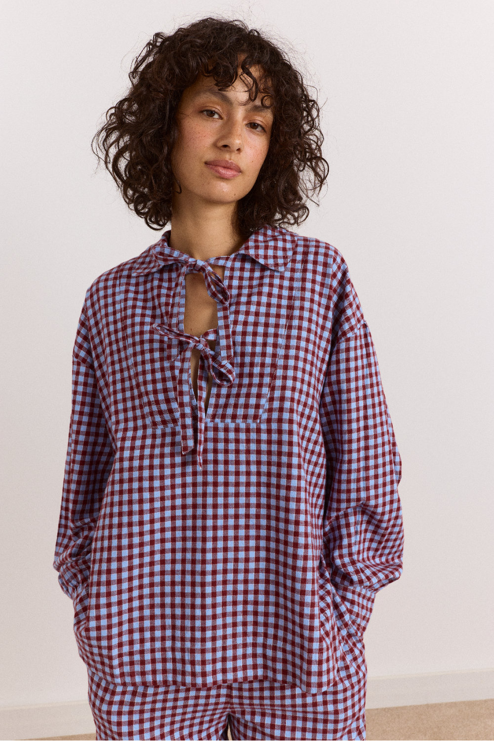 Floki Flannel Pyjama Set - Red & Blue Gingham