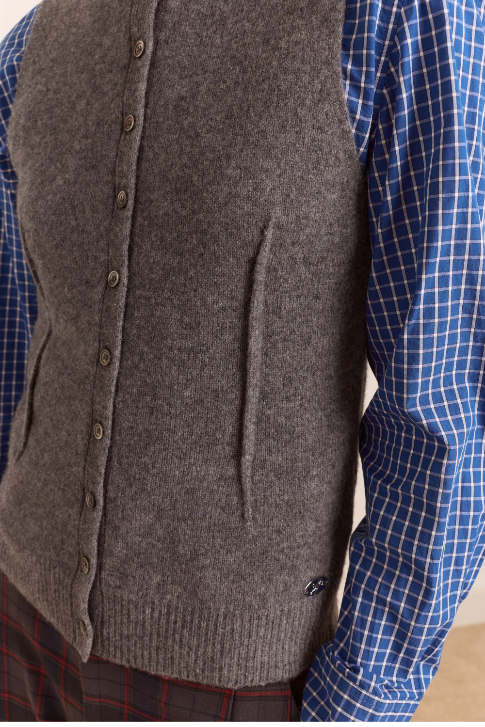 Franny Merino Wool Cardigan Set - Charcoal / Grey