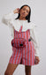 greta short dungarees - red stripe