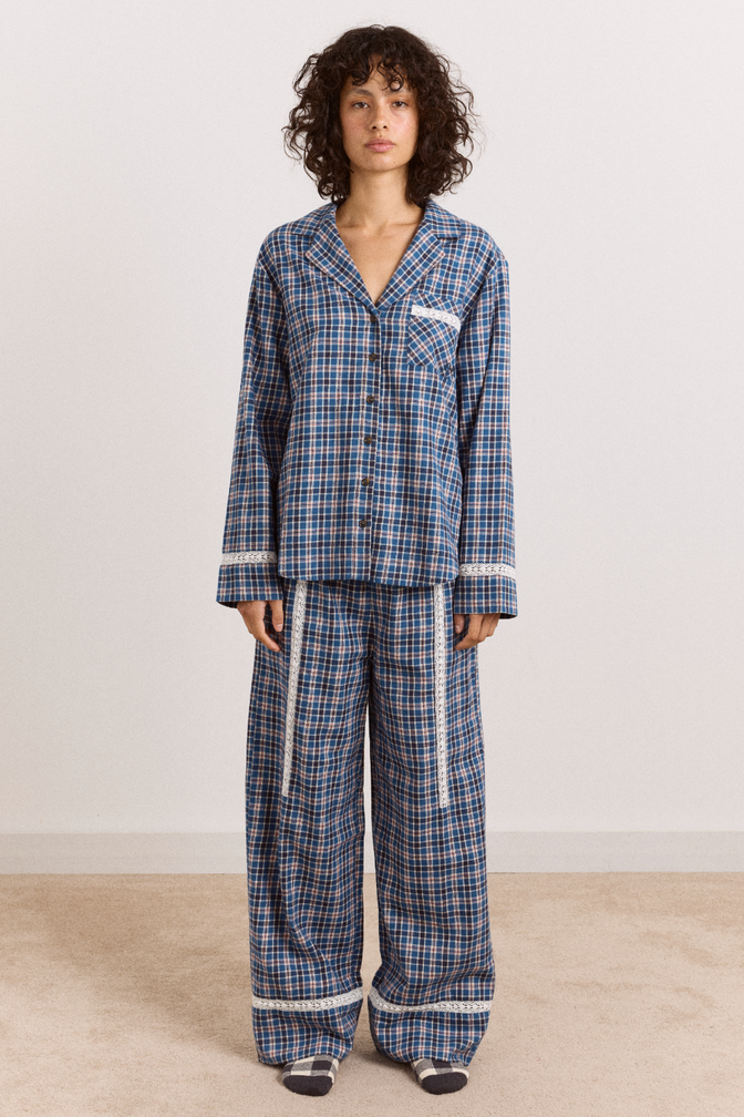 Hartle Flannel Pyjama Set  -  Boysie Blue Check