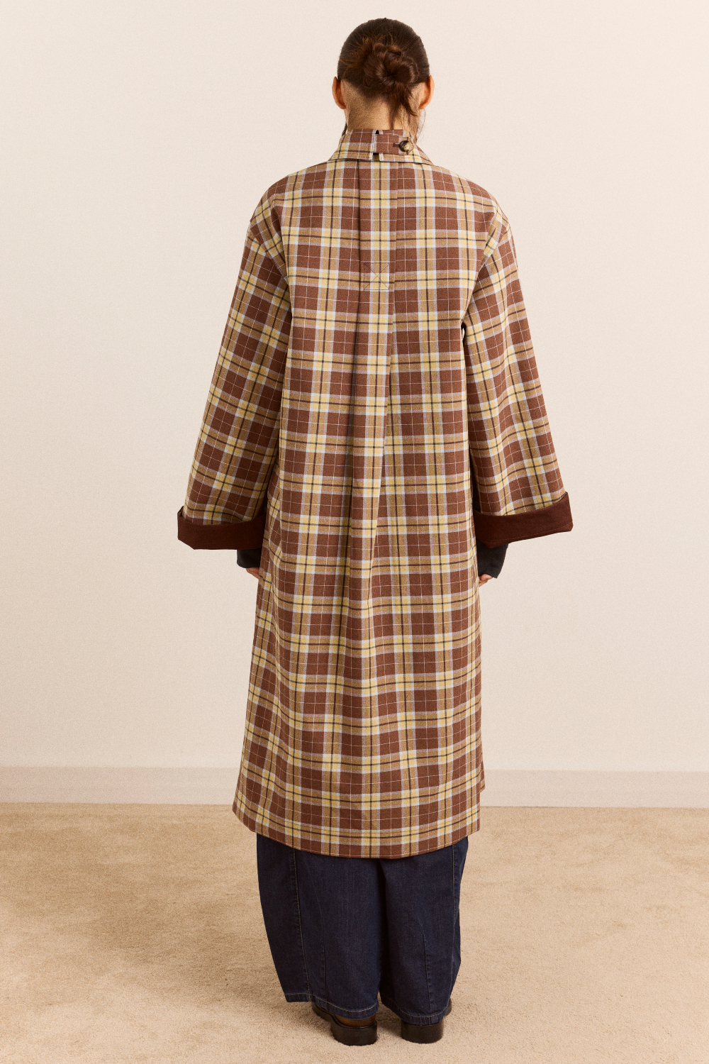 Reversible Longline Jerry Trench - Chocolate