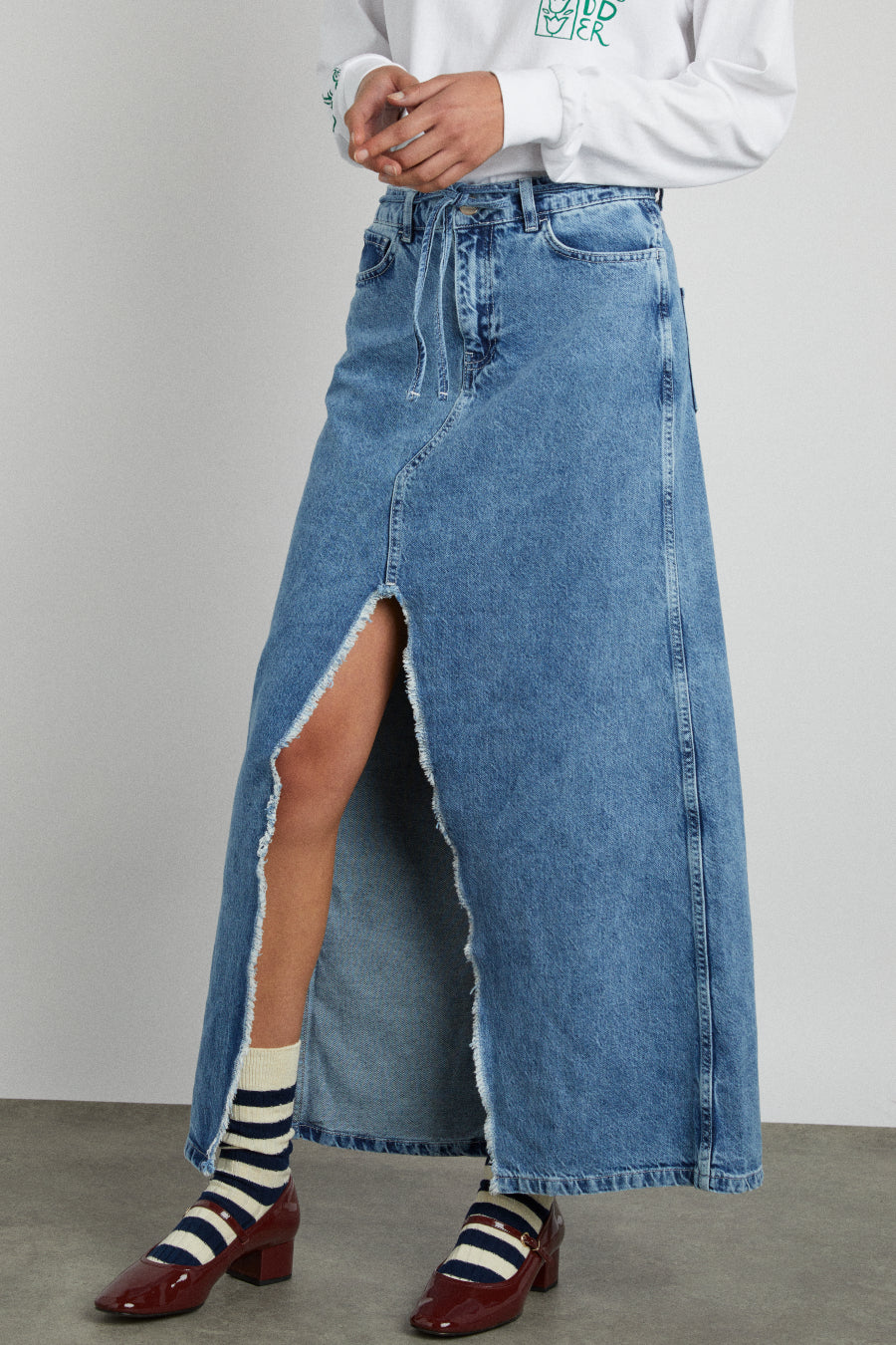 kaia denim maxi skirt – Damson Madder