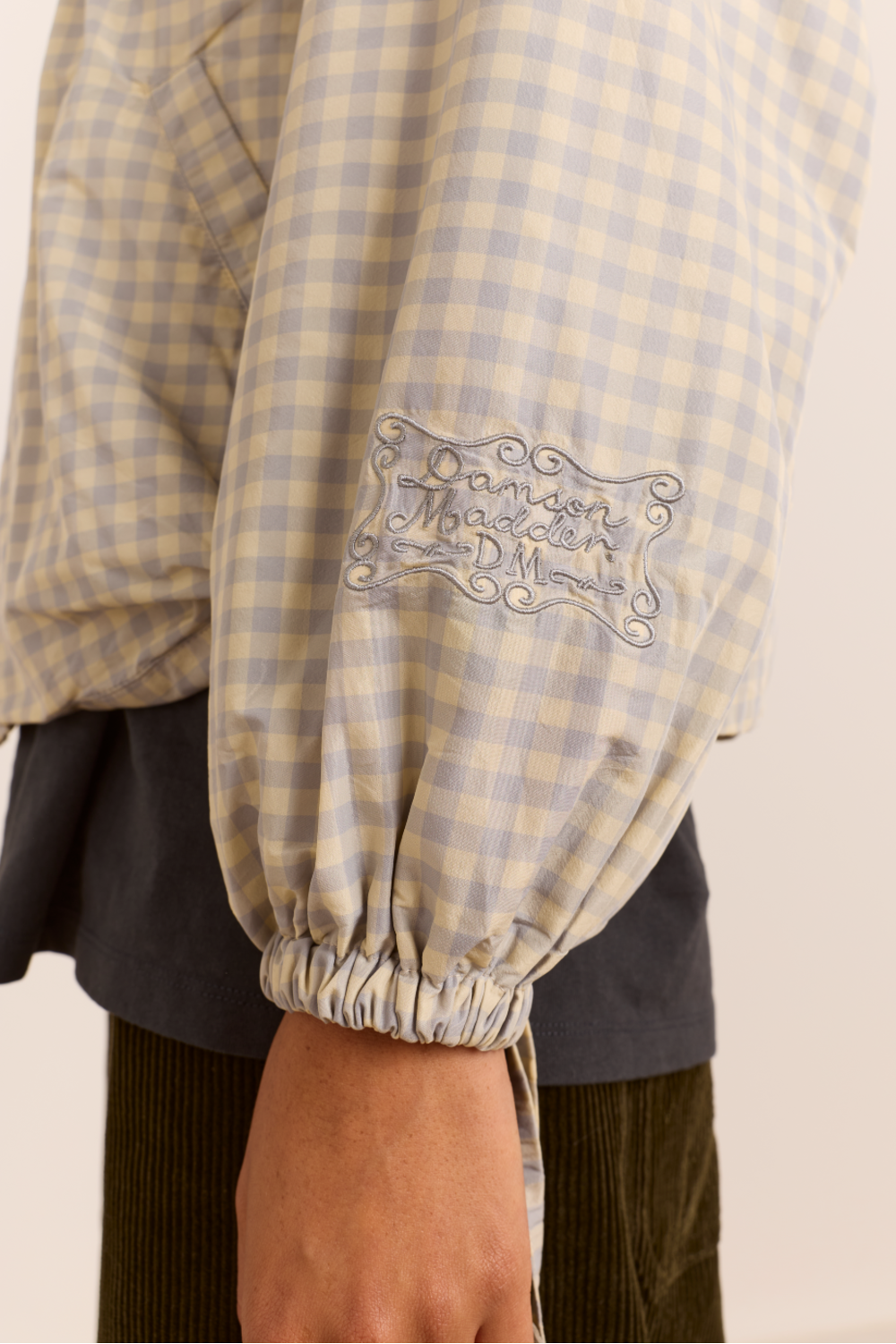 Lailah Lightweight Shell Jacket - Oyster Gingham