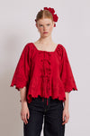 lana blouse - red
