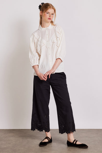 lana trousers - black broderie