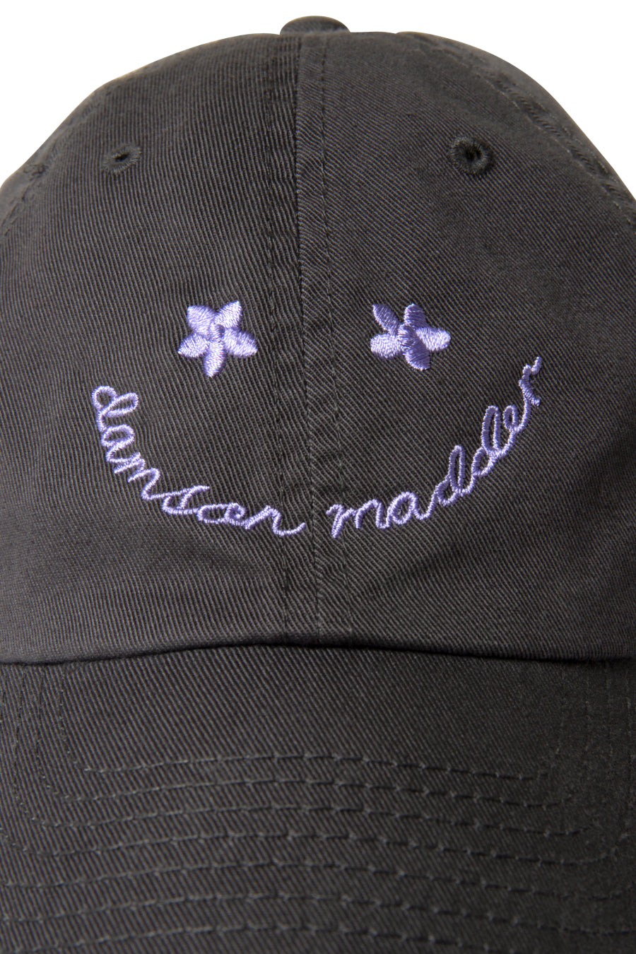 smiley cap with lilac embroidery - web exclusive