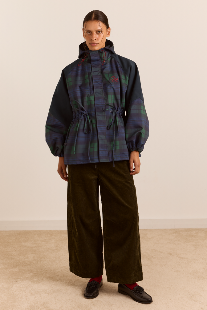 Liu Shower Proof Raincoat - Navy Check