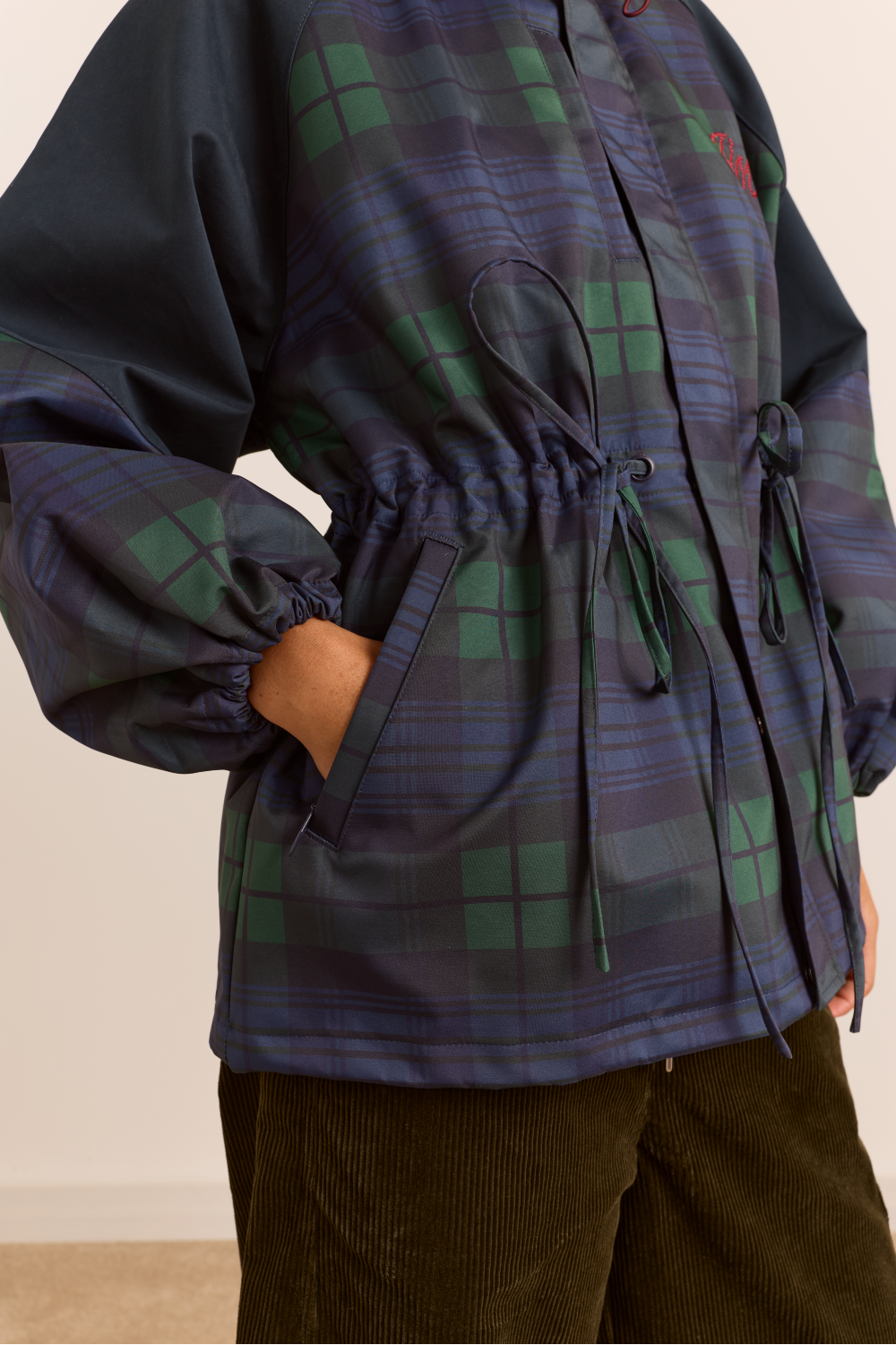 Liu Shower Proof Raincoat - Navy Check