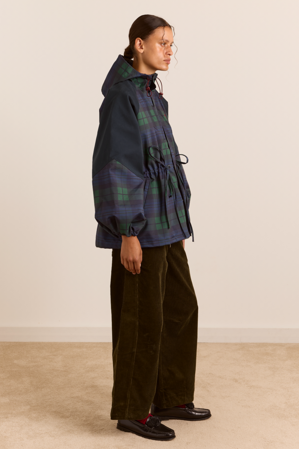 Liu Shower Proof Raincoat - Navy Check