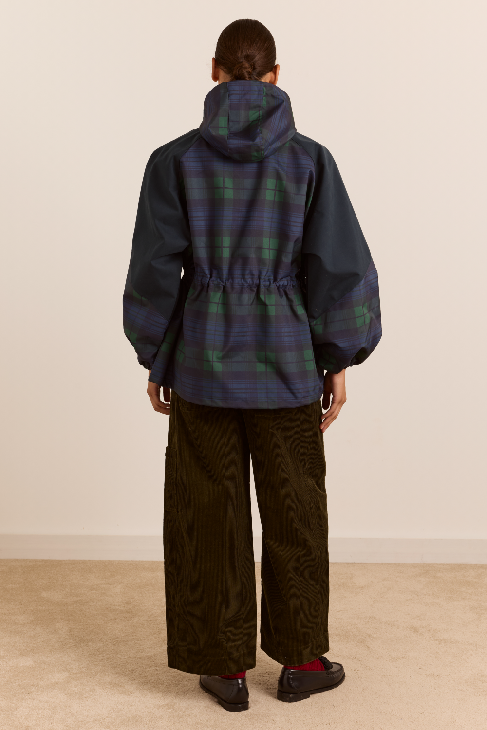 Liu Shower Proof Raincoat - Navy Check