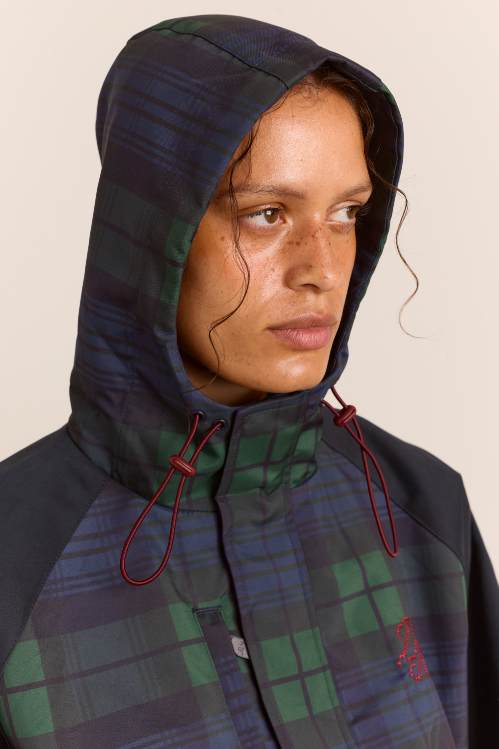 Liu Shower Proof Raincoat - Navy Check