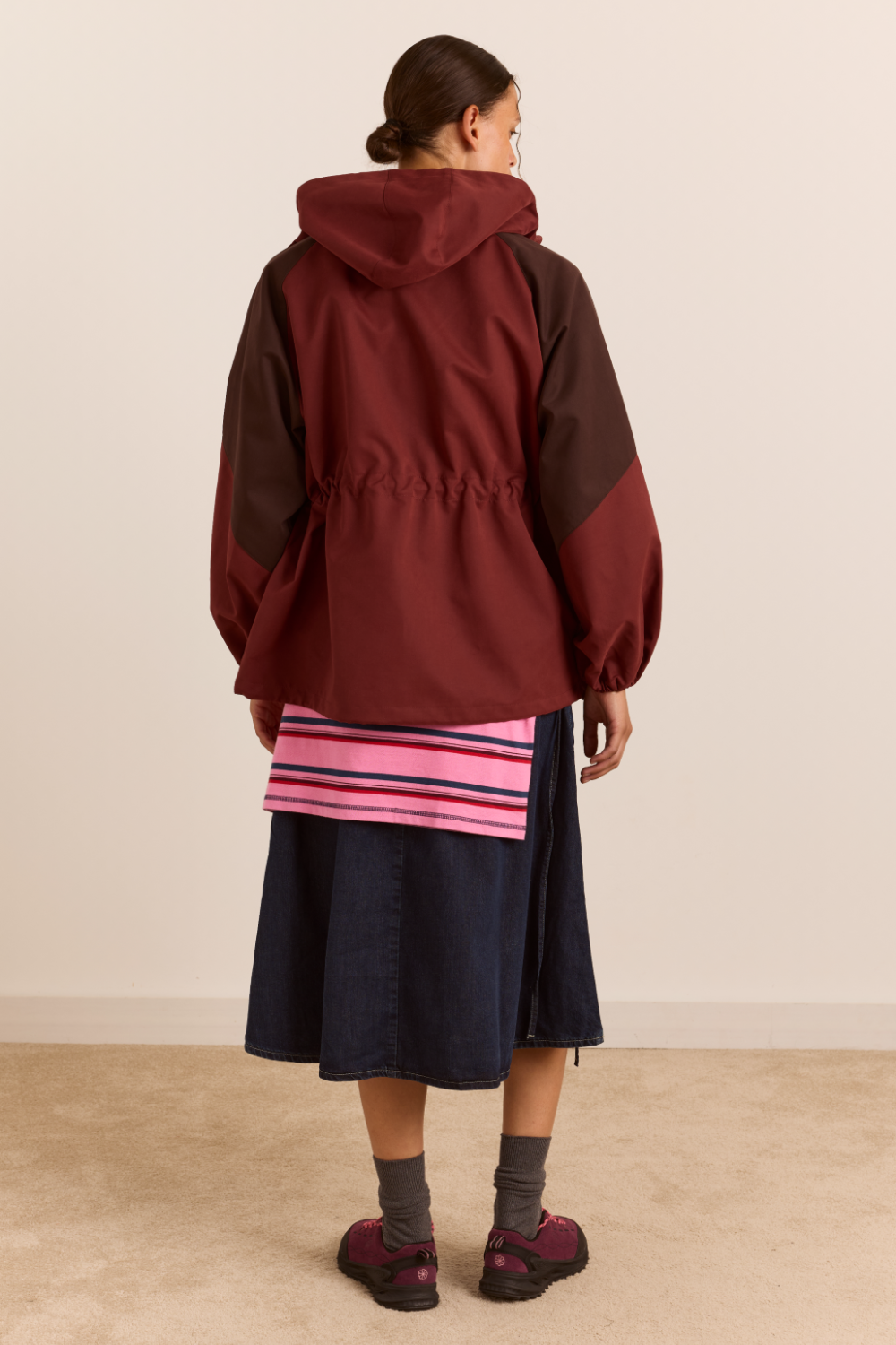 Liu Shower Proof Raincoat - Burgundy