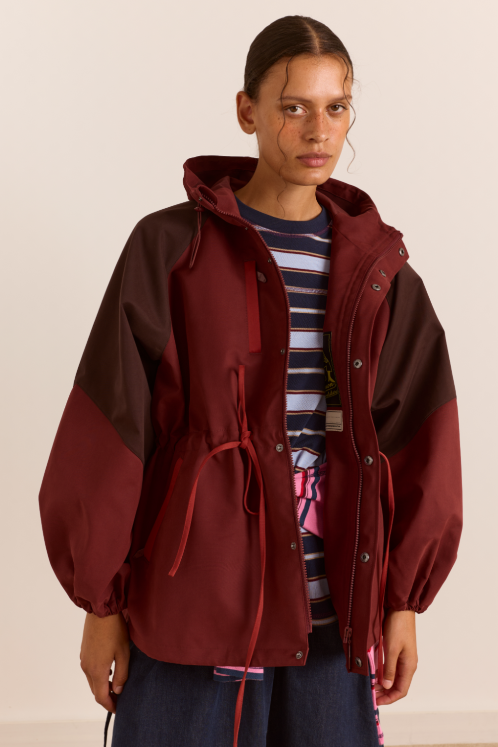 Pre-Order Liu Shower Proof Raincoat - Burgundy – Damson Madder Pre-Order Liu Shower Proof Raincoat - Burgundy – Damson Madder