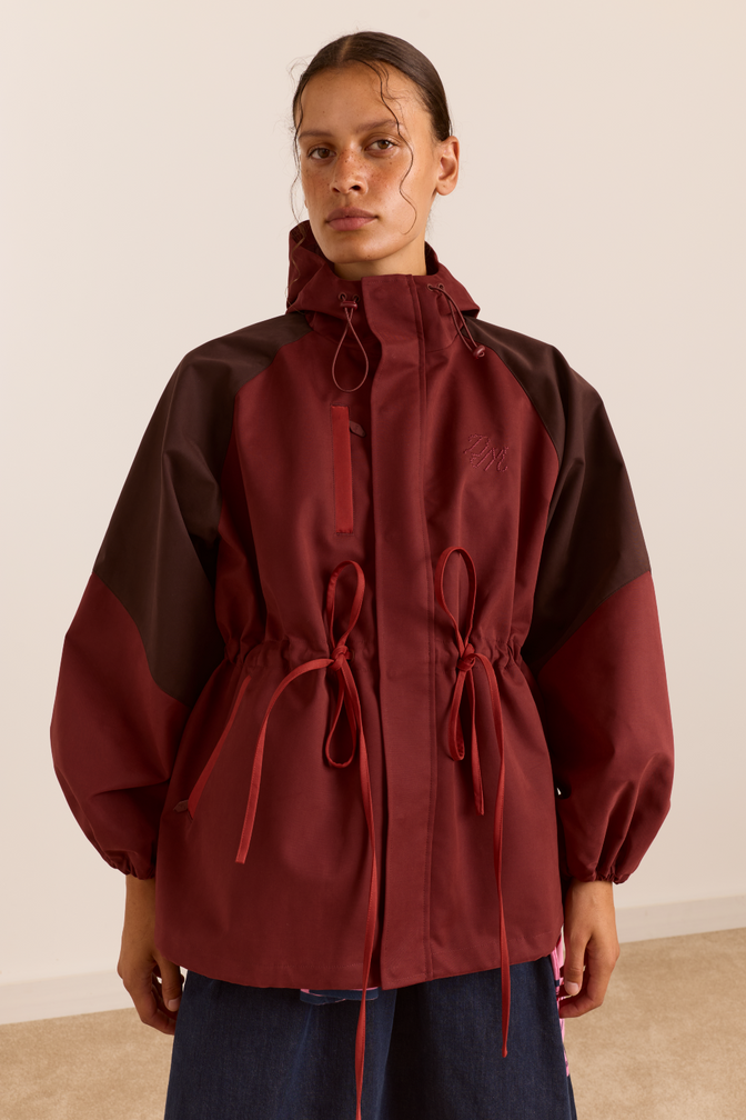 Liu Shower Proof Raincoat - Burgundy