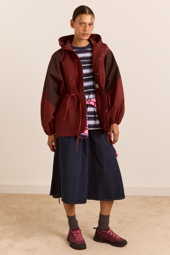 Liu Shower Proof Raincoat - Burgundy