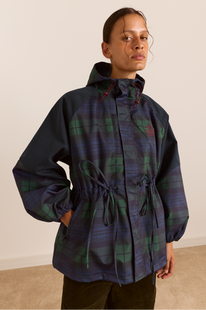 Liu Shower Proof Raincoat - Navy Check