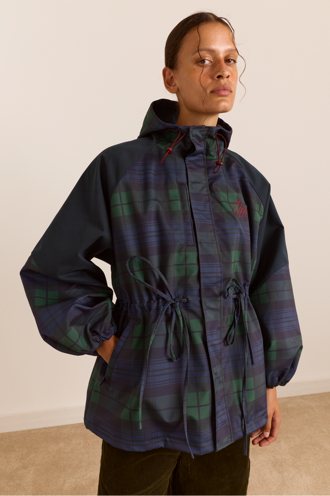 Liu Shower Proof Raincoat - Navy Check