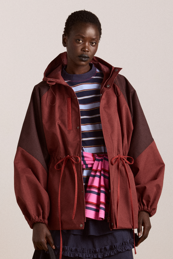 Liu Shower Proof Raincoat - Burgundy
