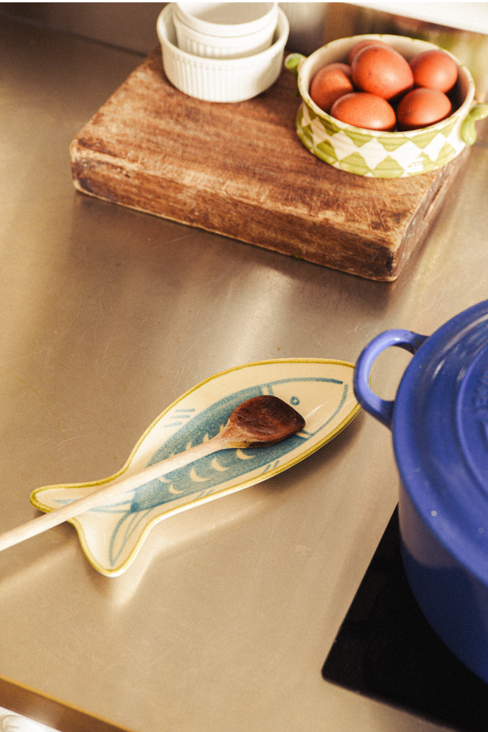hand painted fish shaped plate