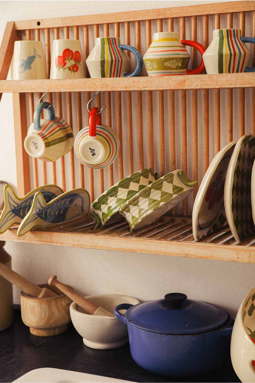 hand painted fish shaped plate