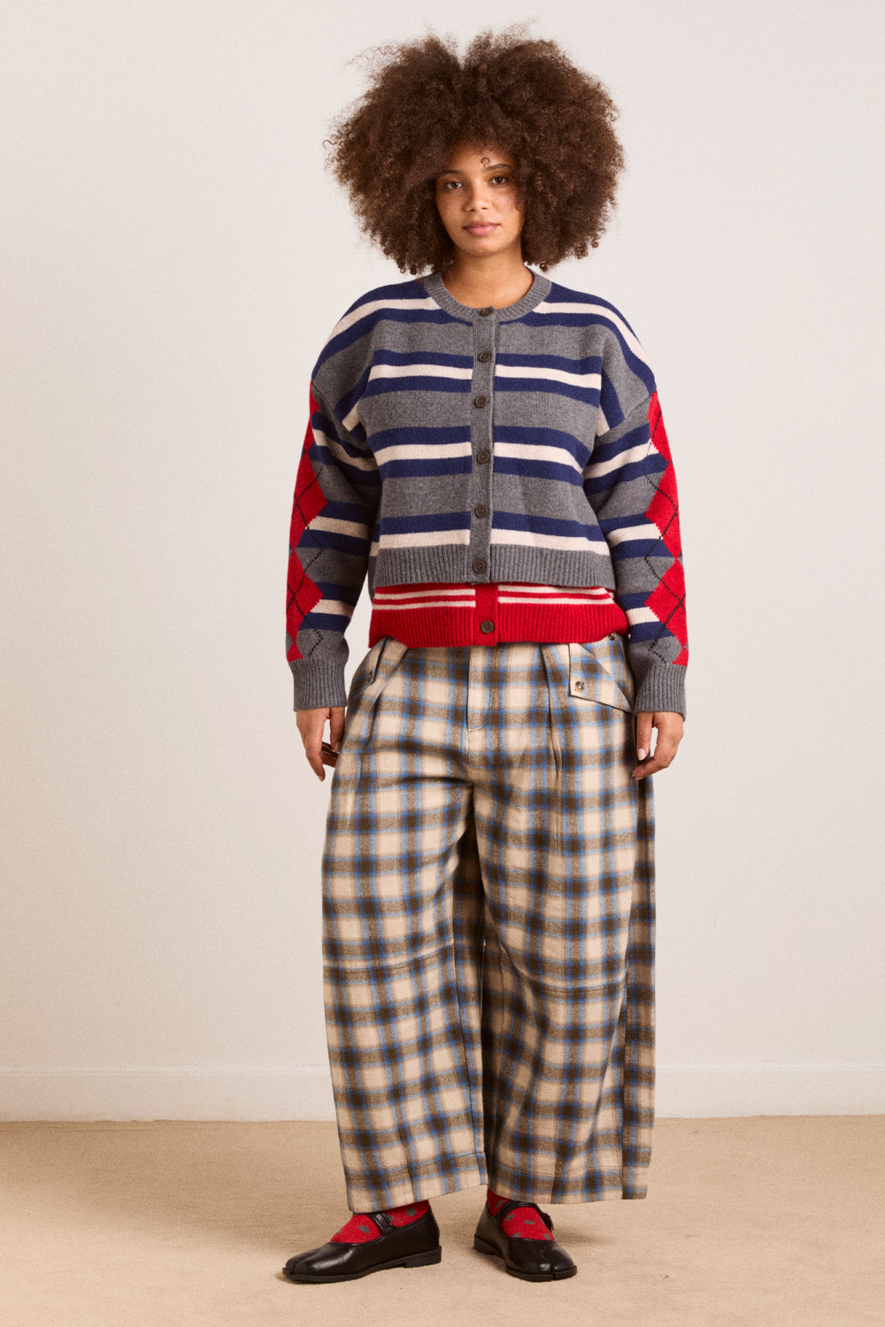 mara trouser - blur brushed check