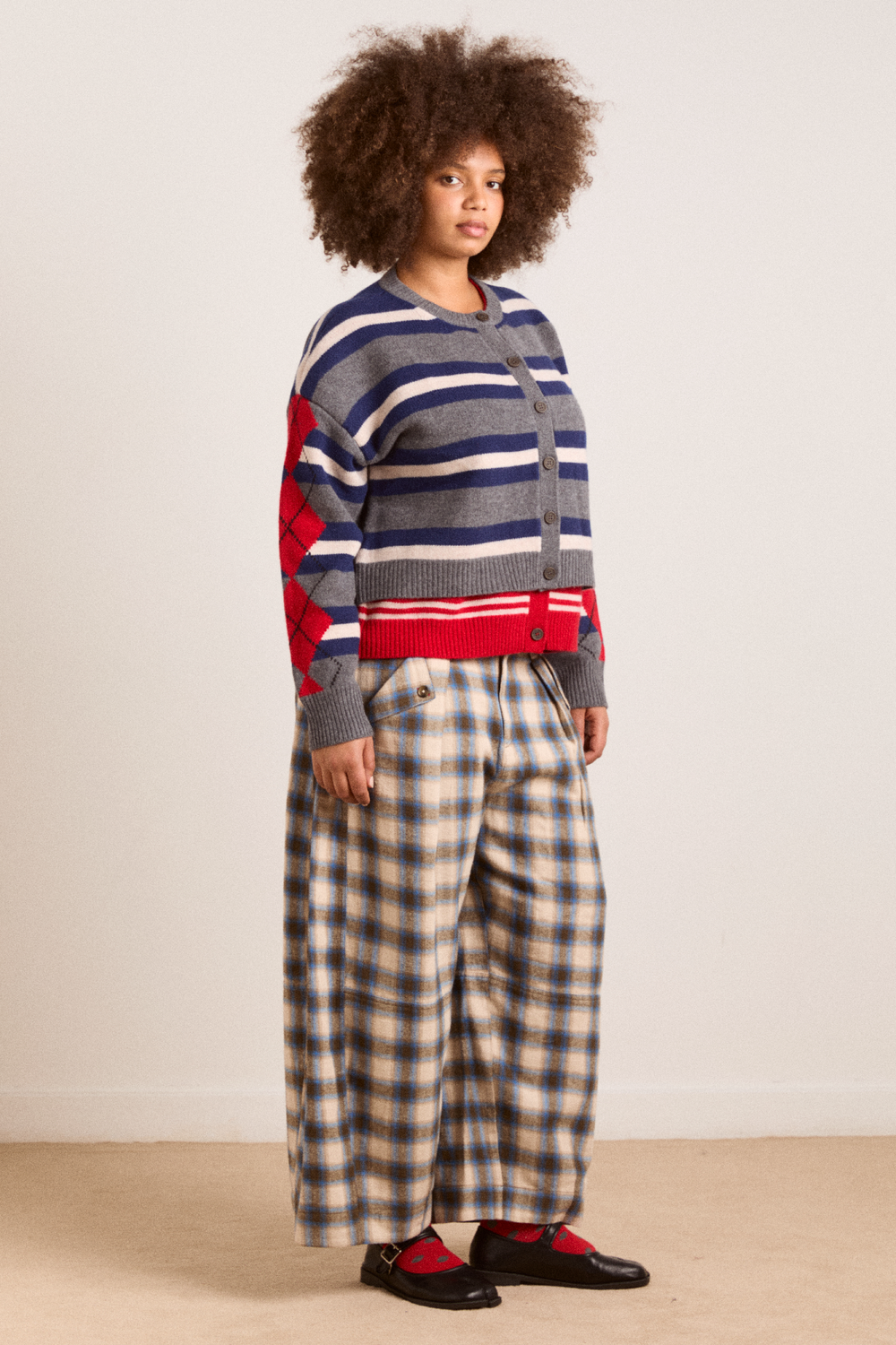 mara trouser - blur brushed check