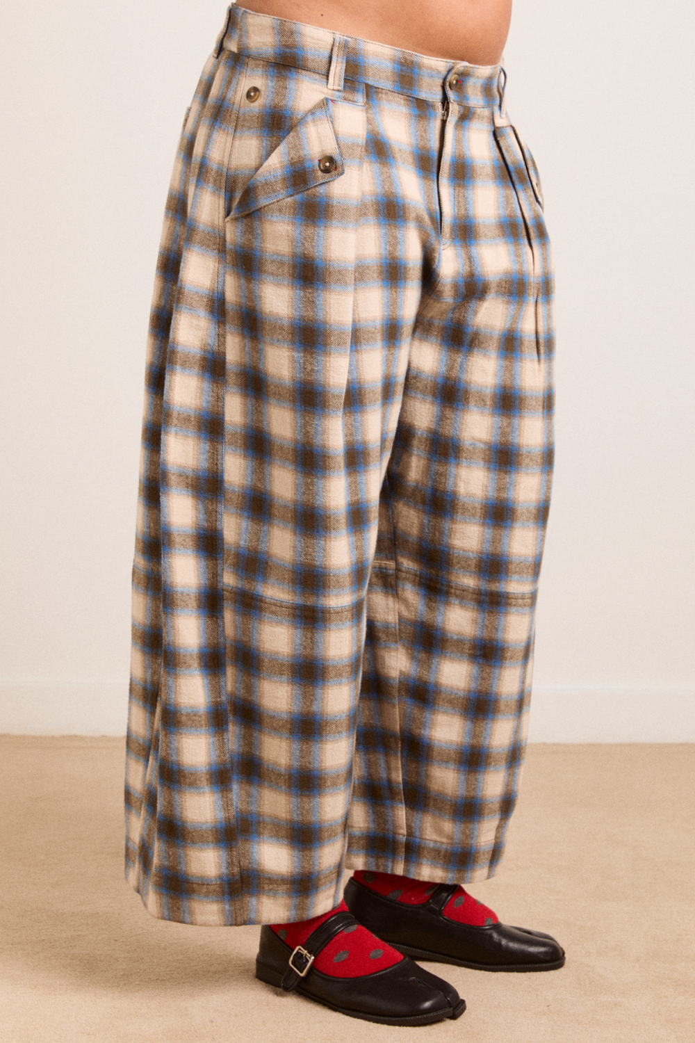mara trouser - blur brushed check