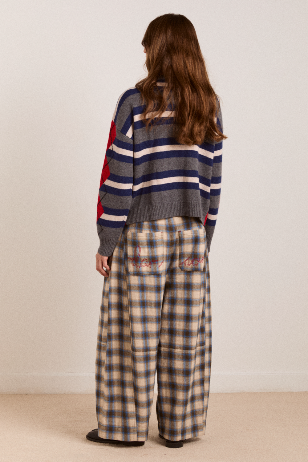 mara trouser - blur brushed check