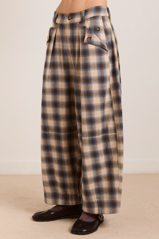 mara trouser - blur brushed check