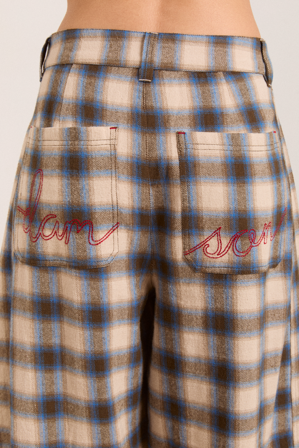 mara trouser - blur brushed check