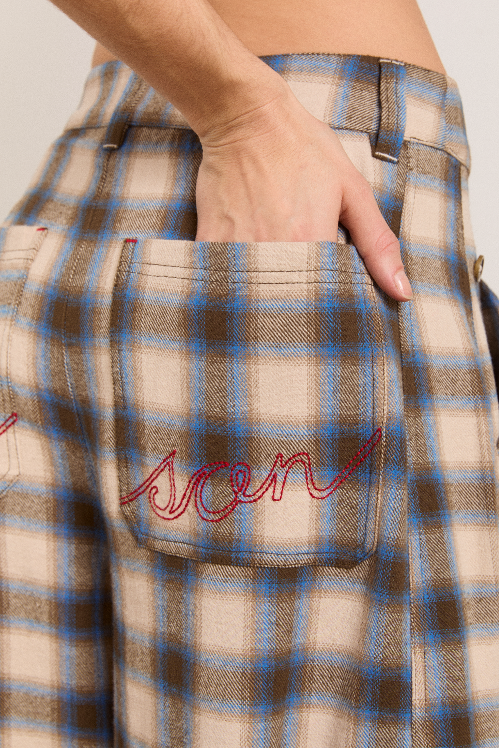 mara trouser - blur brushed check