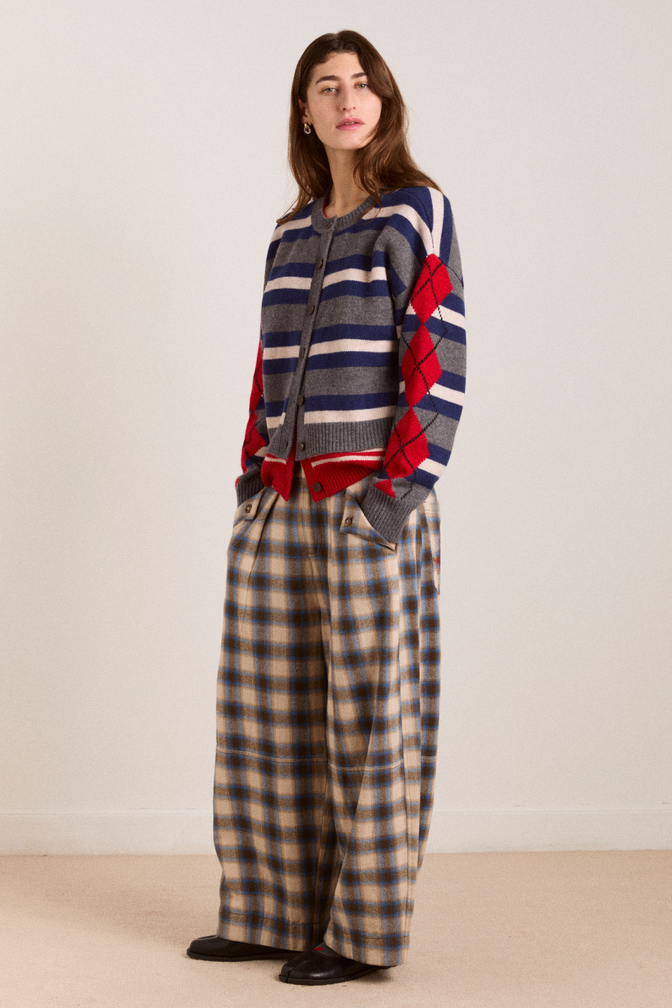 mara trouser - blur brushed check