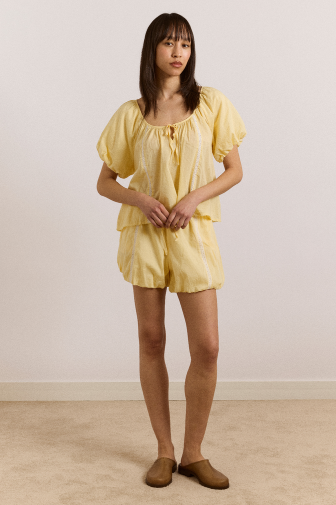Maura Lace Trim Short - Butter