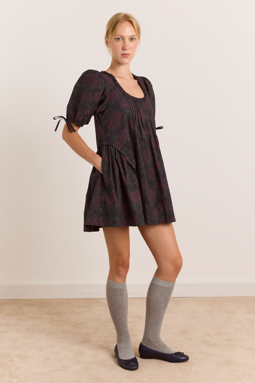 Meri Mini Dress - Shadow Rose Floral Print