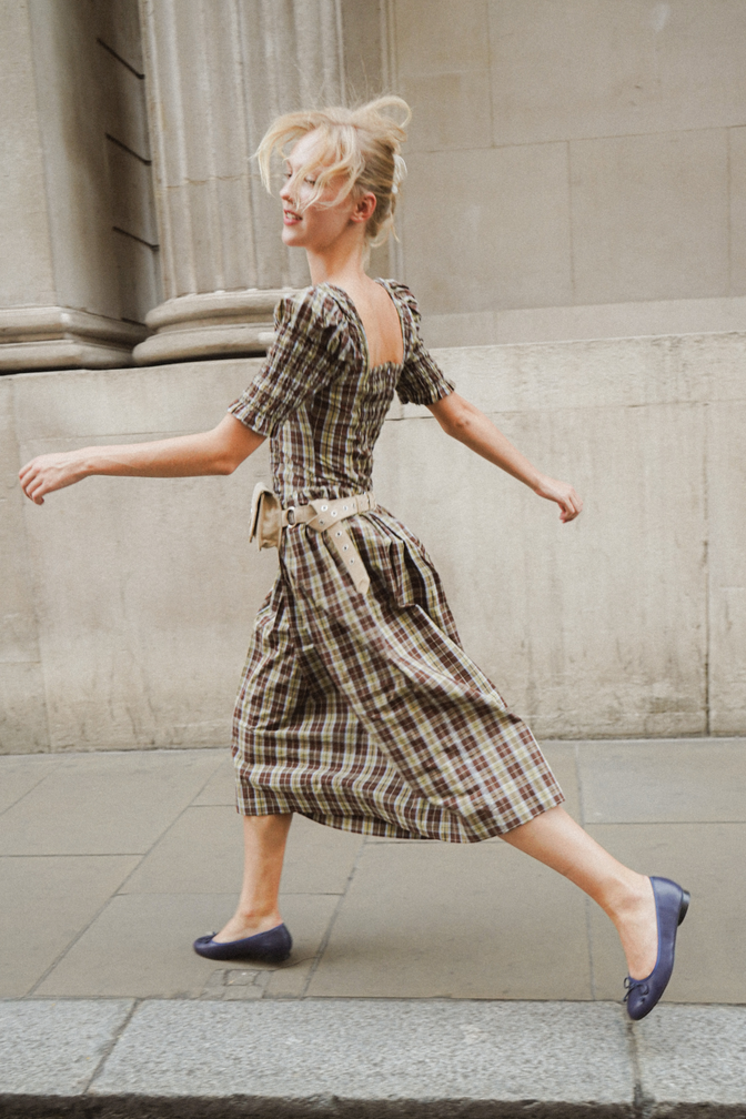 Molly Midi Dress - Cocoa Check