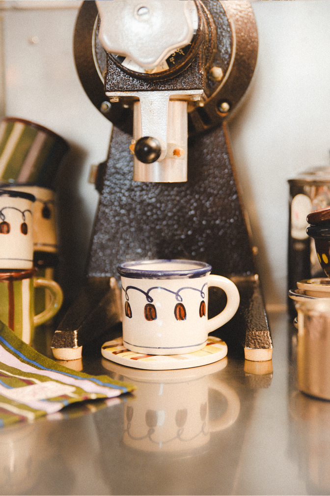 Hand Painted Ceramic Swirl Espresso Mug