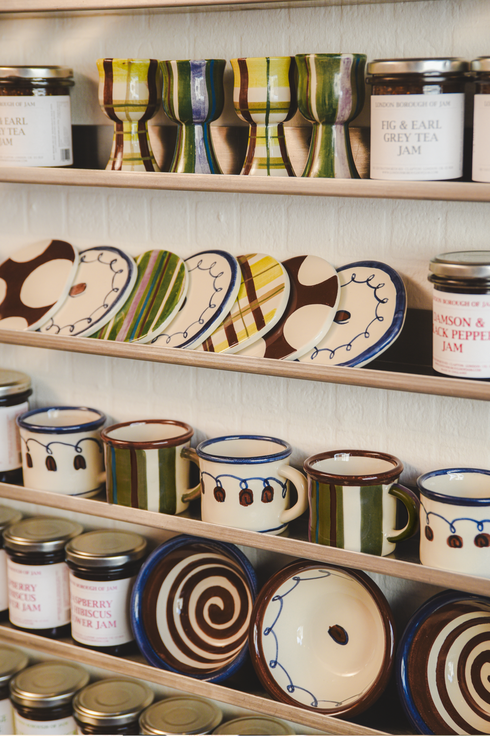 Hand Painted Ceramic Stripe Espresso Mug