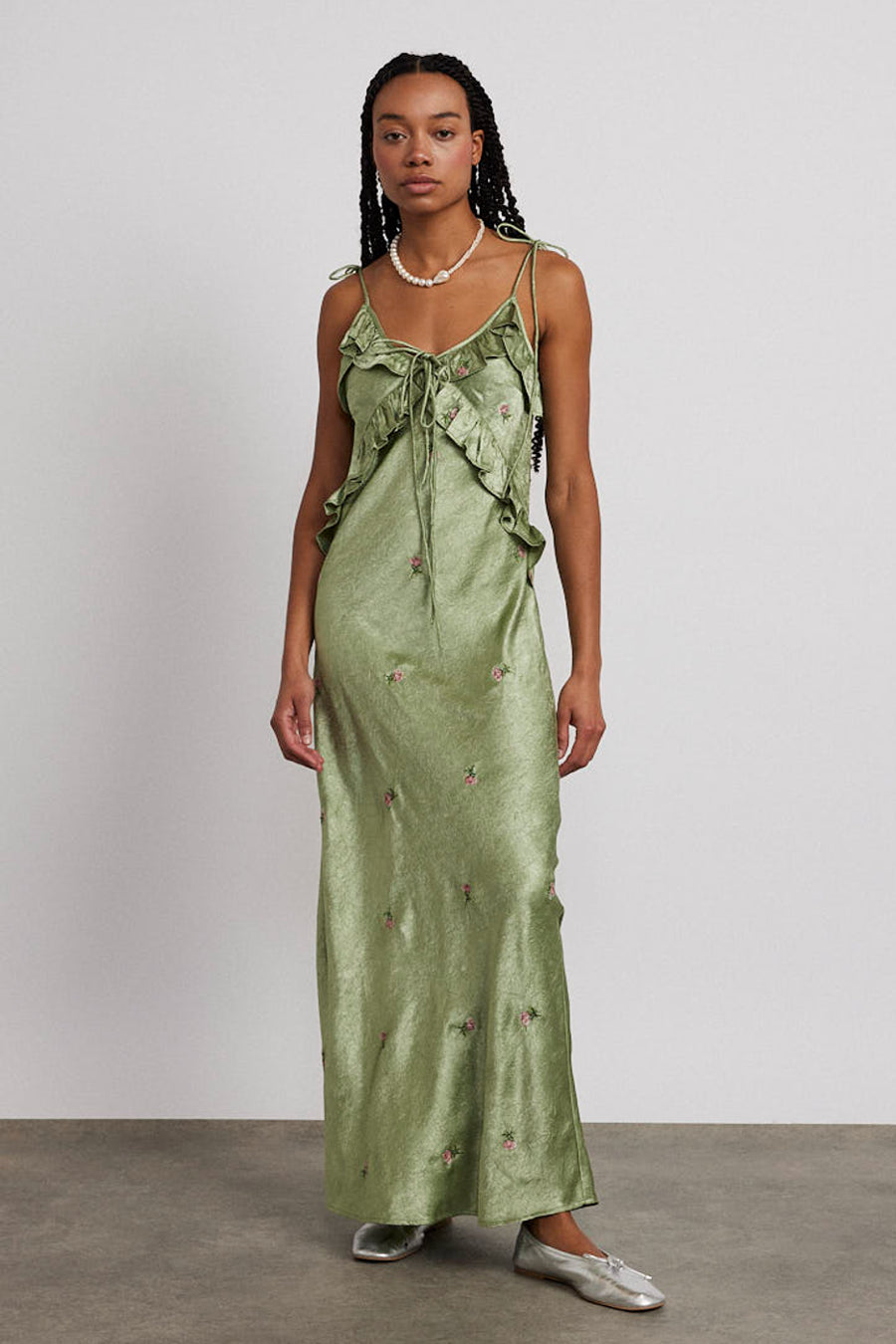 Never Pay Full Price for Oceanus Slip Dress - Sage Rose 