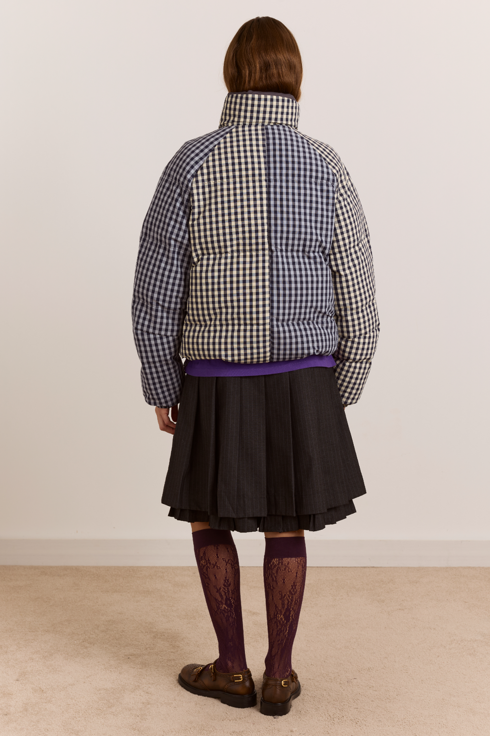 Reversible Opal Puffer- Mix Gingham