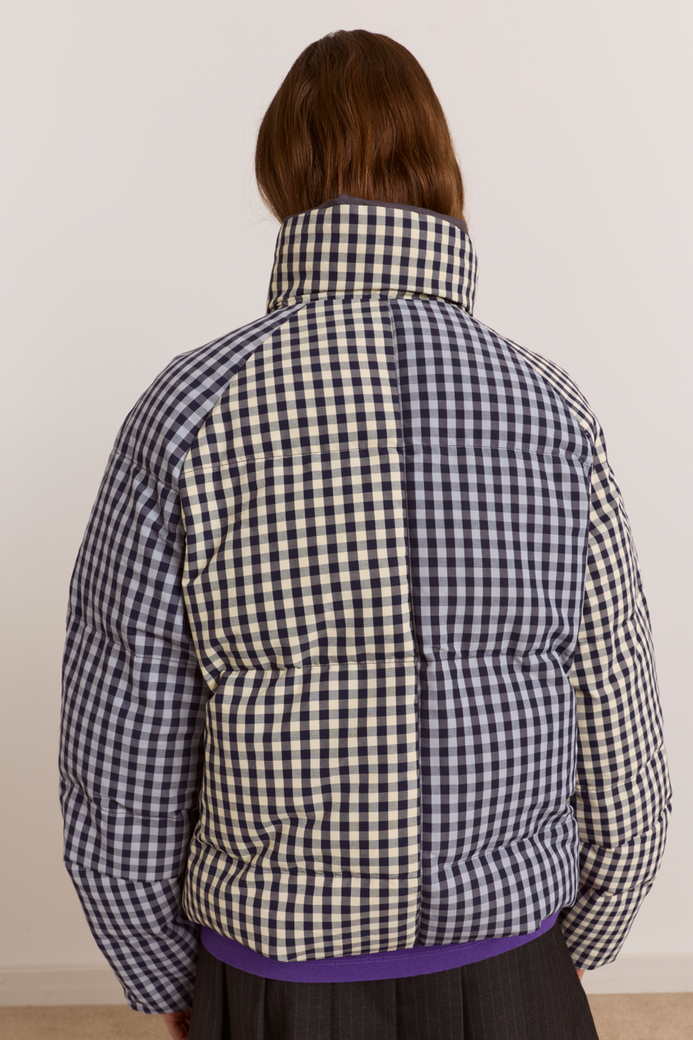 Reversible Opal Puffer- Mix Gingham