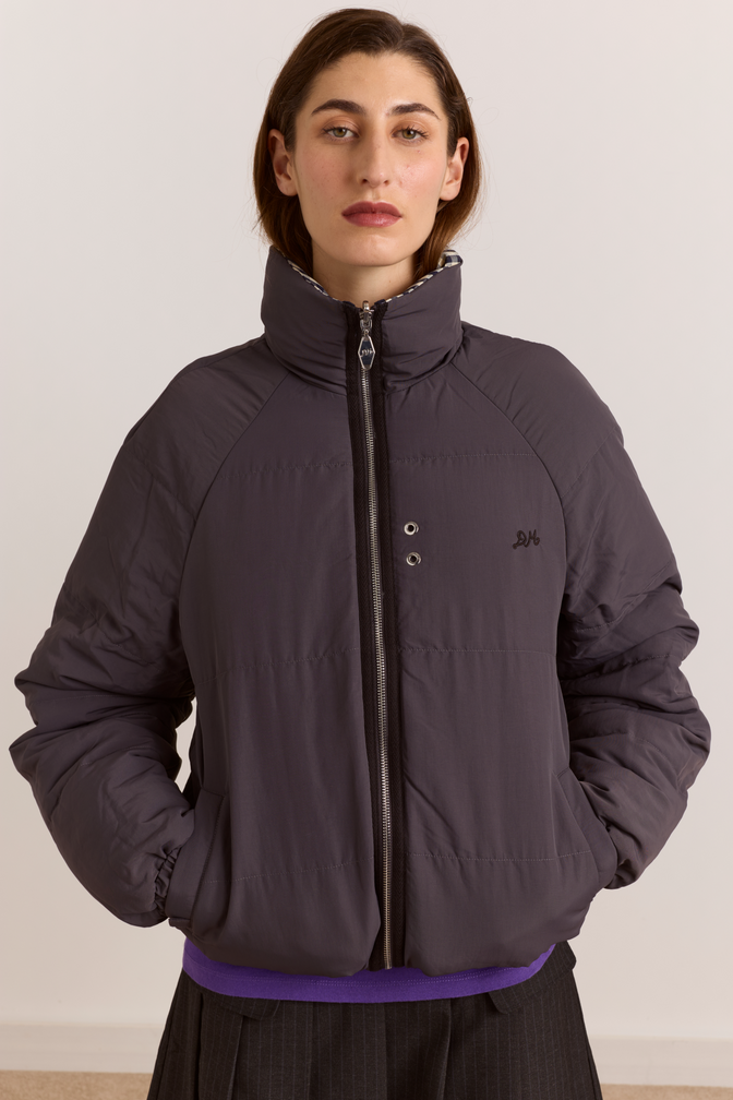 Reversible Opal Puffer- Mix Gingham