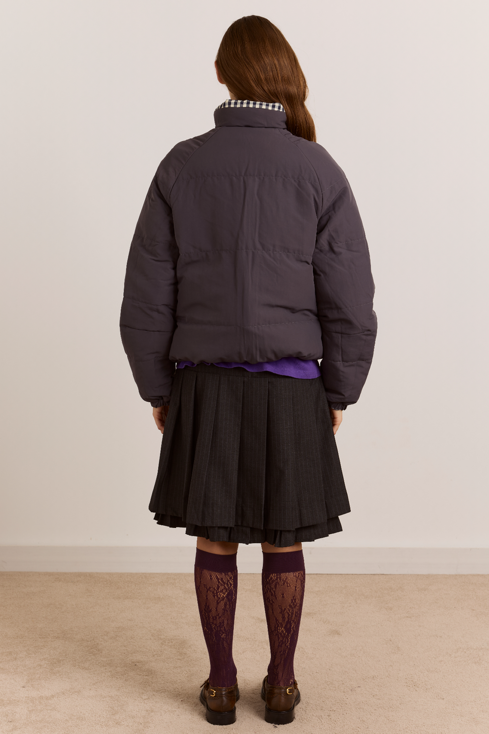 Reversible Opal Puffer- Mix Gingham