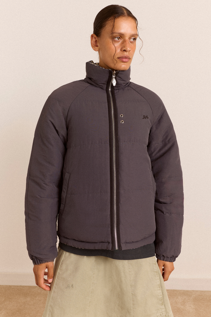 Reversible Opal Puffer- Mix Gingham