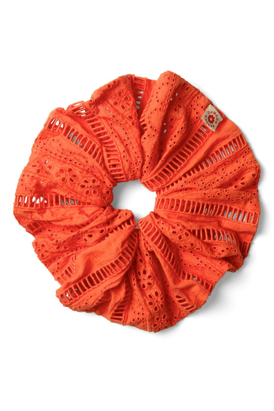 oversized broderie scrunchie in orange