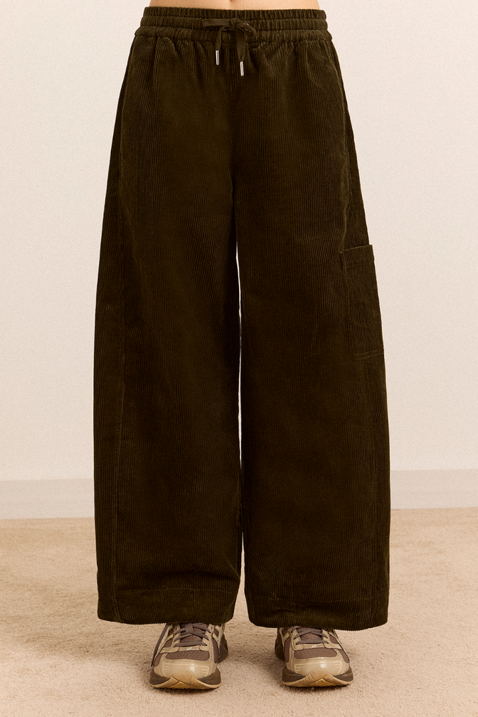 Felix Cord Trouser - Dark Olive